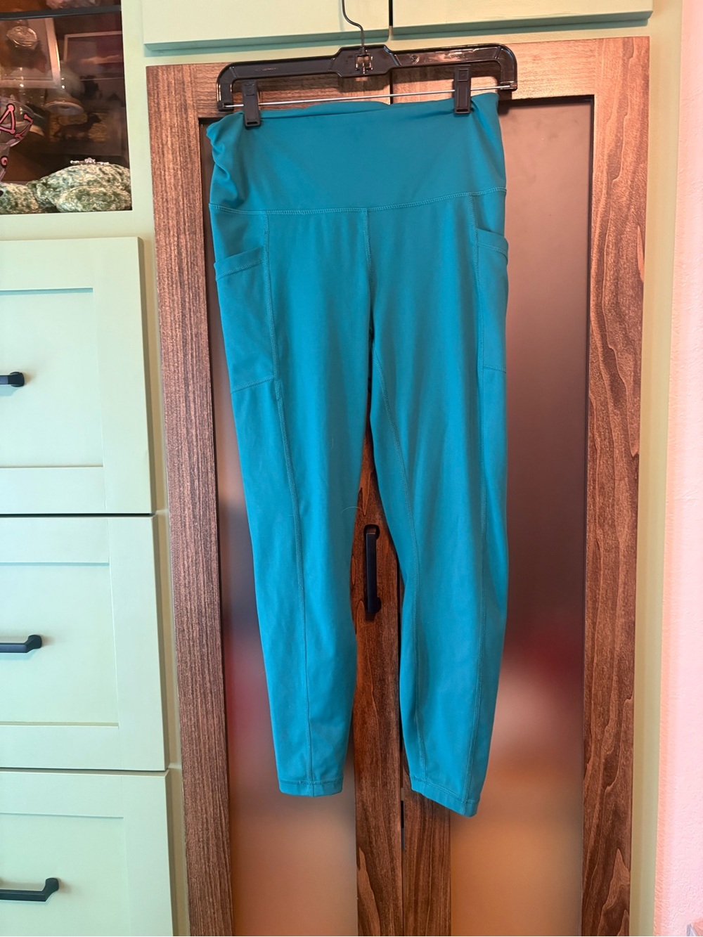 90 Degree By Reflex Teal High-Waist Leggings with Side Pockets